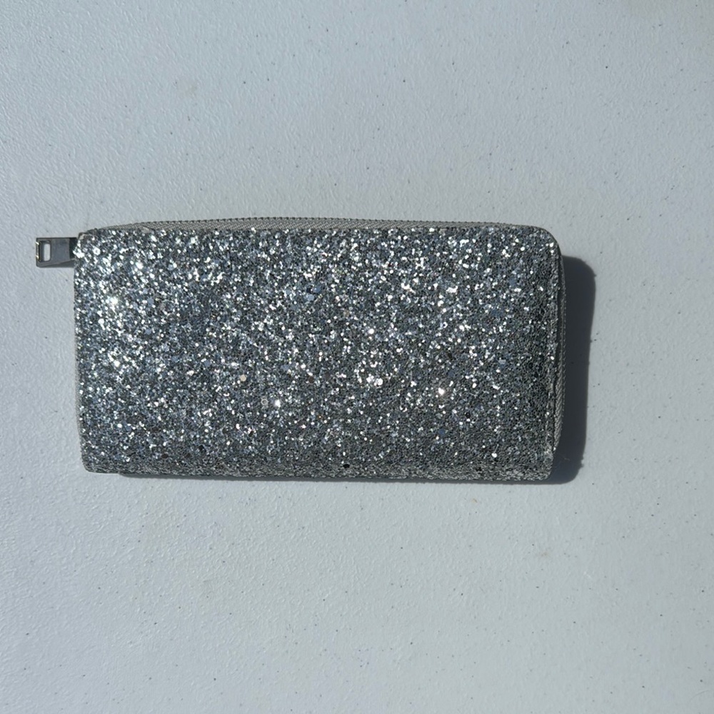 Silver Glitter Clutch
